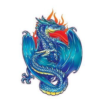 Pranchetas Tatuagem azul medieval da fantasia do dragão de