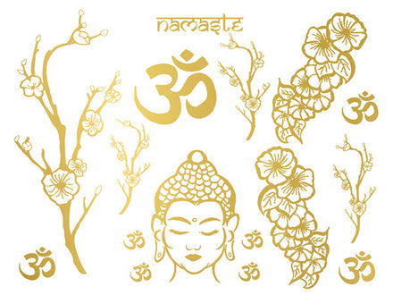 Namaste Gold (16 Tattoos)