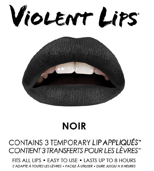 Noir Violent Lips (3 Conjuntos Del Tatuaje Del Labio)