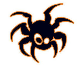 Orange And Black Spider Tattoo