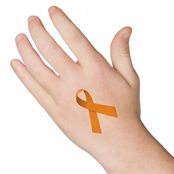Orange Ribbon Tattoo