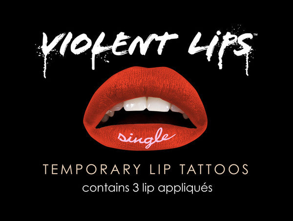 Orange Single Violent Lips (3 Conjuntos Del Tatuaje Del Labio)