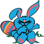 Small Blue Easter Bunny Tattoo