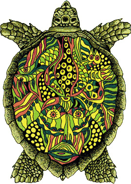 Gemalte Schildkröte Tattoo
