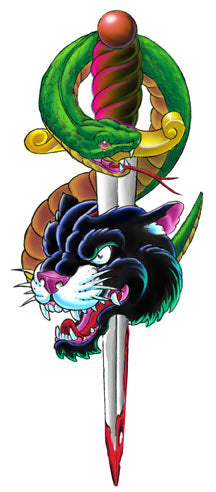 Panther Snake & Sword Tattoo