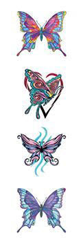 4 Pastell Schmetterlinge Tattoos