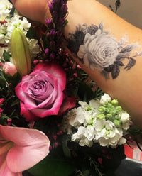 Single Peony Rose Tattoo