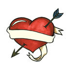 Small Ribbon Heart Tattoo