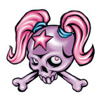 Small Pink Girly Skull Tattoo