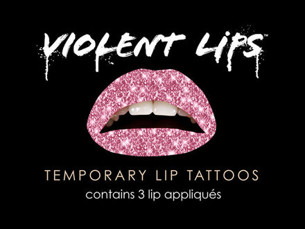 Pink Glitteratti  Violent Lips (Conjunto de 3 Tatuagens Labiais)