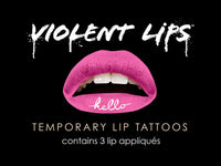 Pink "Hello" Violent Lips (3 sets Tattoos Lèvres)
