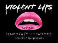 Pink Kiss Violent Lips (3 Lippen Tattoo Sätze)