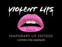 Pink Love Violent Lips (3 Conjuntos Del Tatuaje Del Labio)