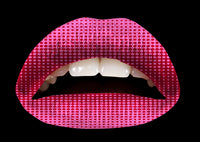 Pink & Red Halftone Violent Lips (3 Sets Tattoos Lèvres)