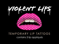 Pink Stars Violent Lips (3 Lippen Tattoo Sätze)