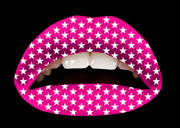 Pink Stars Violent Lips (3 Lip Tattoo Sets)
