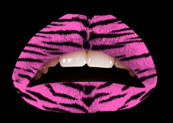 Pink Tiger Violent Lips (3 Conjuntos Del Tatuaje Del Labio)