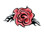 Tribal Vintage Rose Tattoo