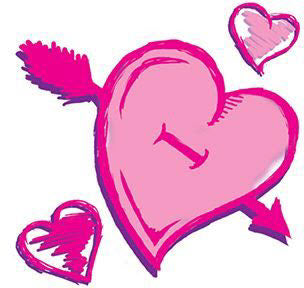 Pink Valentines Hearts Tattoo