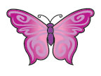 Papillon Mauve Glitter Tattoo