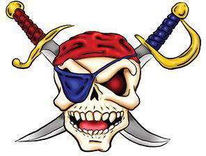 Tatuagem Caveira Pirata & Espadas Cruzadas