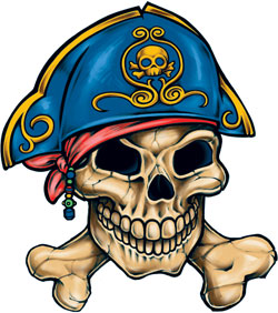 Tatuagem Caveira & Chapéu de Pirata