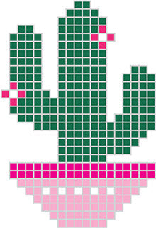 Pixel Saguaro Cactus Tattoo