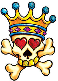 Tatuagem Prismfoil Crânio Rei Dos Corações