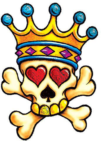 Prismfoil King Of Hearts Skull Tattoo