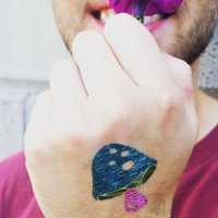 Prismfoil Mushroom Tattoo