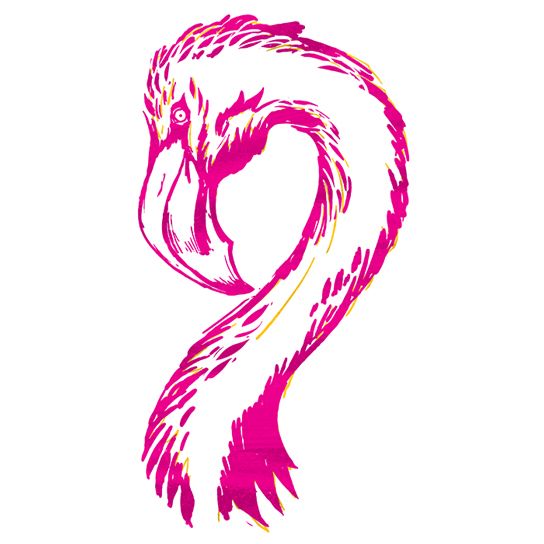 Pink Flamingo Foil Tattoo