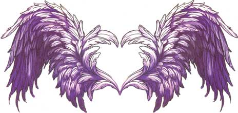 Purple Angel Wings Tattoo