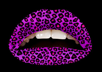 Purple Cheetah Violent Lips (3 Lippen Tattoo Sätze)