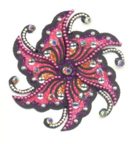 Purple Crystal Flower Body Jewel Sticker
