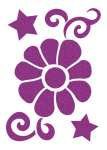 Purple Daisy Glitter Tattoo