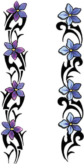 Purple Flowers Wrist Tattoos
