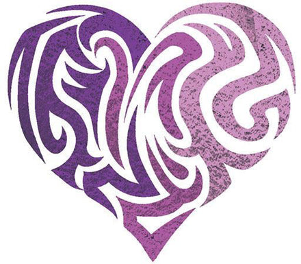 Metallic Purple Heart Tattoo