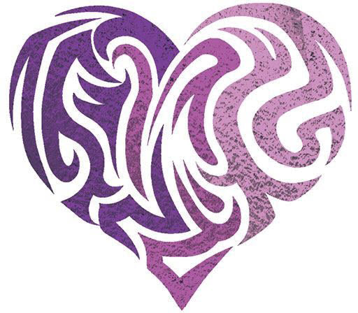 Corazón Purpura Metálica Tatuaje