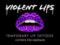 Purple Leopard Violent Lips (3 Lip Tattoo Sets)