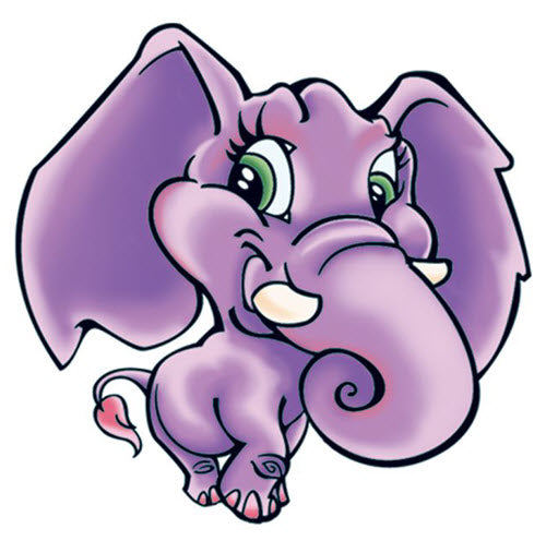 Cute Purple Elephant Tattoo