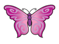Schöne Lila Schmetterling Tattoo