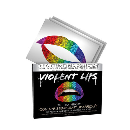 Rainbow Glitteratti Violent Lips (3 Lip Tattoo Sets)