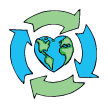 Kleine Recyclingsymbol Erde Herz Tattoo