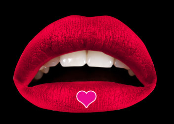 Red & Pink Heart Violent Lips (3 Lip Tattoo Sets)