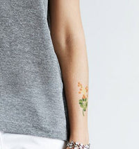 Red Berry Floral Tattoo
