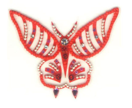 Sticker Gioiello Corpo Farfalla Cristallo Rosso