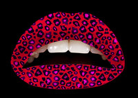 Red Cheetah Violent Lips (3 Conjuntos Del Tatuaje Del Labio)