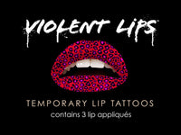 Red Cheetah Violent Lips (3 Lip Tattoo Sets)