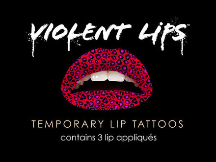Violent Lips Red Cheetah (3 Set Tatuaggi Labbra)
