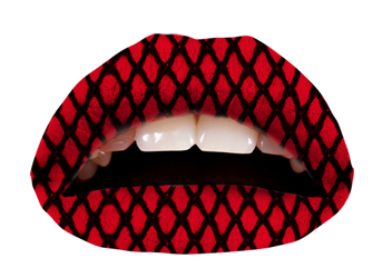 Red Fishnet Violent Lips